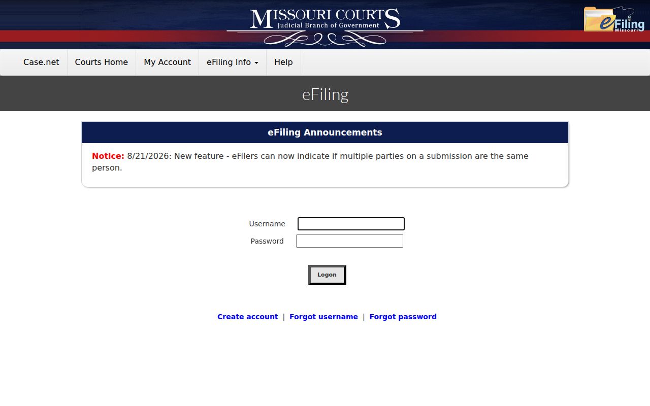 Clinton County case lookup Missouri Courts electronic filing system
