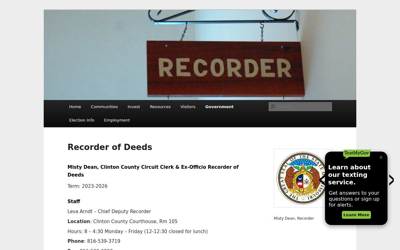 Clinton County civil docket and Recorder of Deeds records distinction