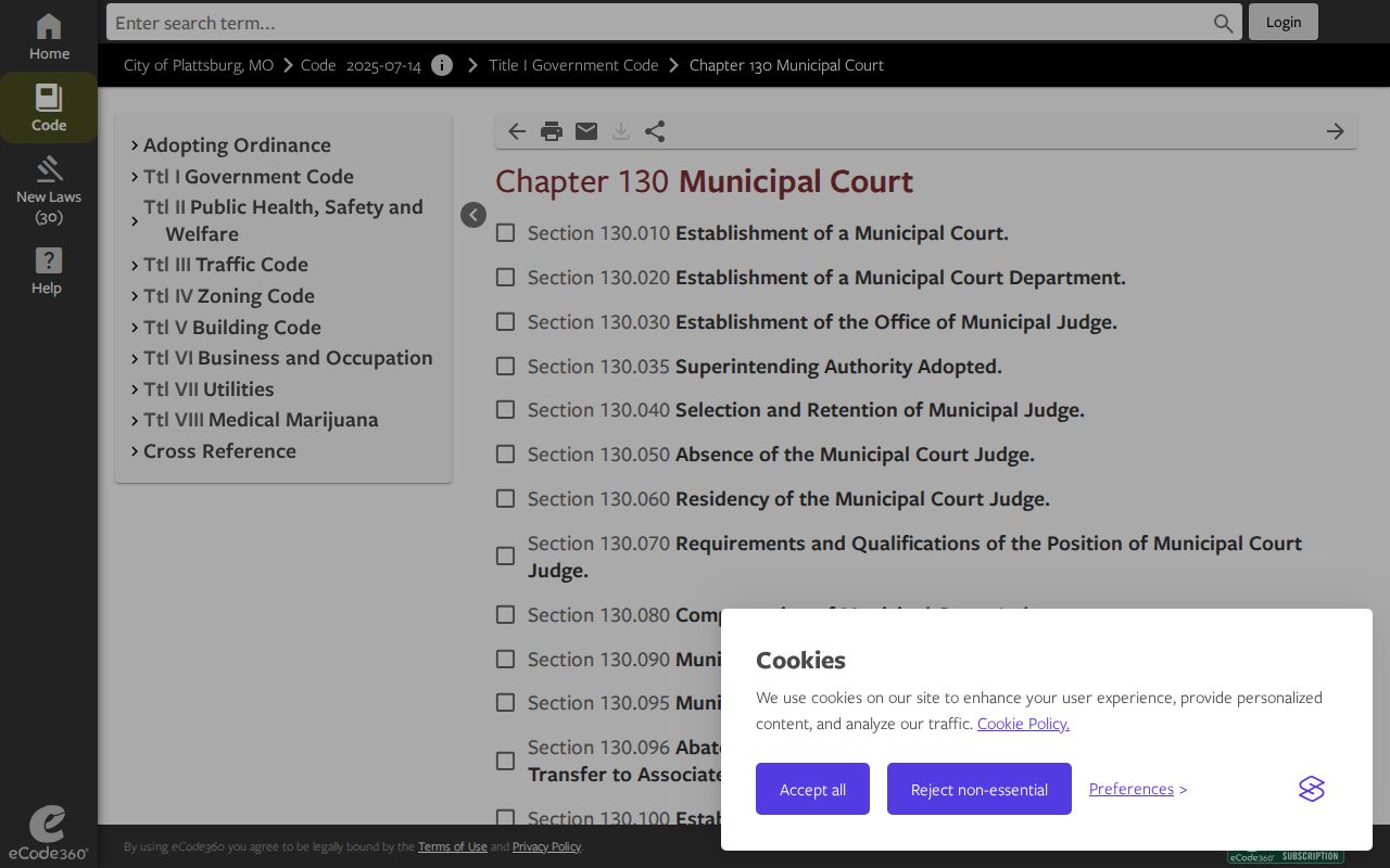 Clinton County traffic court records Plattsburg municipal court code source