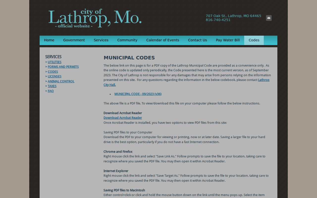 Clinton County Lathrop court docket municipal code source